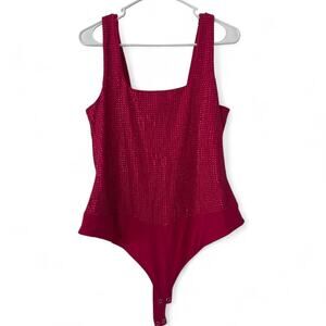 Good American 90s slinky whimsical glam sculpting rhinestone bodysuit size 2XL